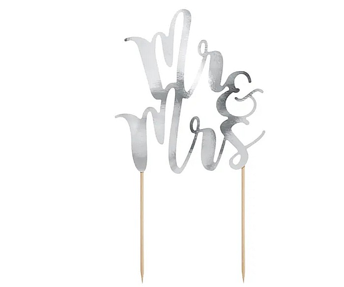 PD DECORATIUNI PENTRU TORT Mr&Mrs, silver, 25,5cm KPT10-018M [2]