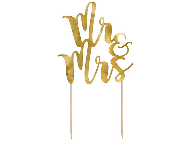 PD DECORATIUNI PENTRU TORT Mr&Mrs, gold, 25,5cm KPT10-019M [3]