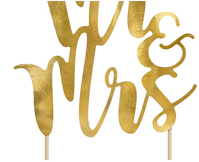 PD DECORATIUNI PENTRU TORT Mr&Mrs, gold, 25,5cm KPT10-019M [4]