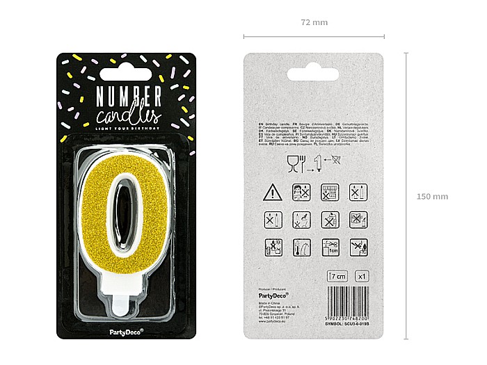 PD LUMANARI TORT Number 0, gold, 7cm SCU3-0-019B [2]