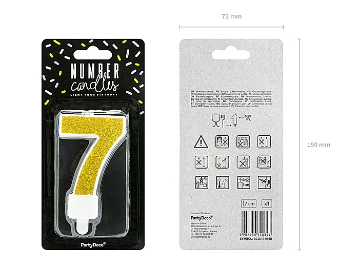 PD LUMANARI TORT Number 7, gold, 7cm SCU3-7-019B [2]