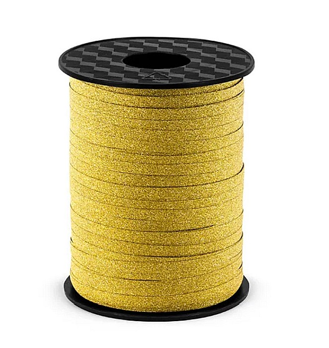 PD PANGLICA PLASTIC ribbon, gold, glitter 5mm/225m PRB5-019 [1]