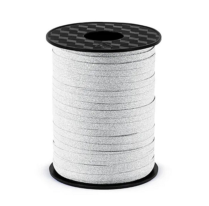 PD PANGLICA PLASTIC ribbon, silver, glitter 5mm/225m PRB5-018 [1]