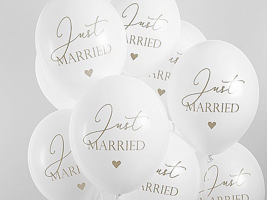 PD BALOANE Balloons 30 cm, Just Married, Pastel Pure White 6/SET SB14P-237-008-6 [2]