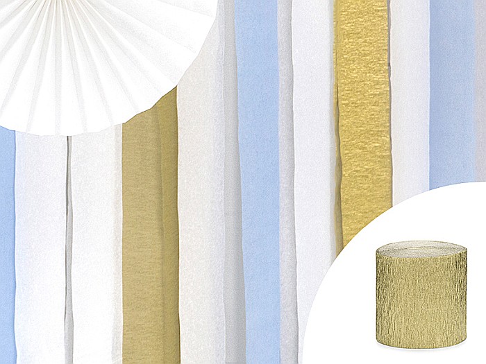 PD BANNER HARTIE CREPONATA, Crepe streamer, 5cm/10m, gold, 4/set KREP1-019 [2]