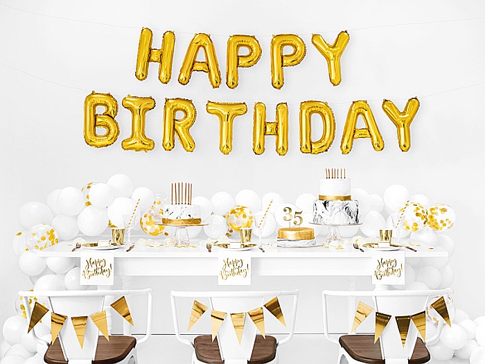 PD BALON FOLIE ALUMINIU Happy Birthday, 340x35cm, gold FB6M-019 [2]
