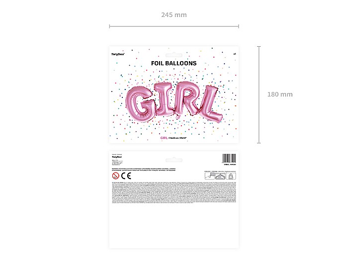 PD BALON FOLIE ALUMINIU Girl, 74x33cm, pink FB7M-081 [2]