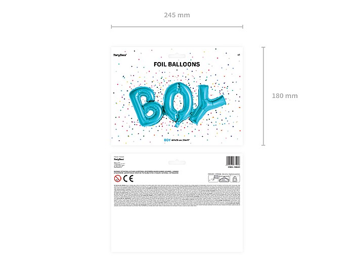 PD BALON FOLIE ALUMINIU Boy, 67x29cm, blue FB8M-001 [2]