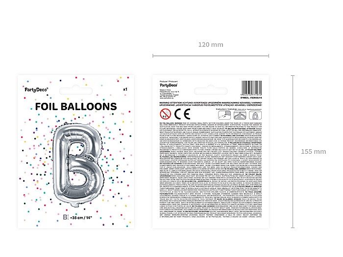 PD BALON FOLIE ALUMINIU Letter "B", 35cm, silver FB2M-B-018 [4]