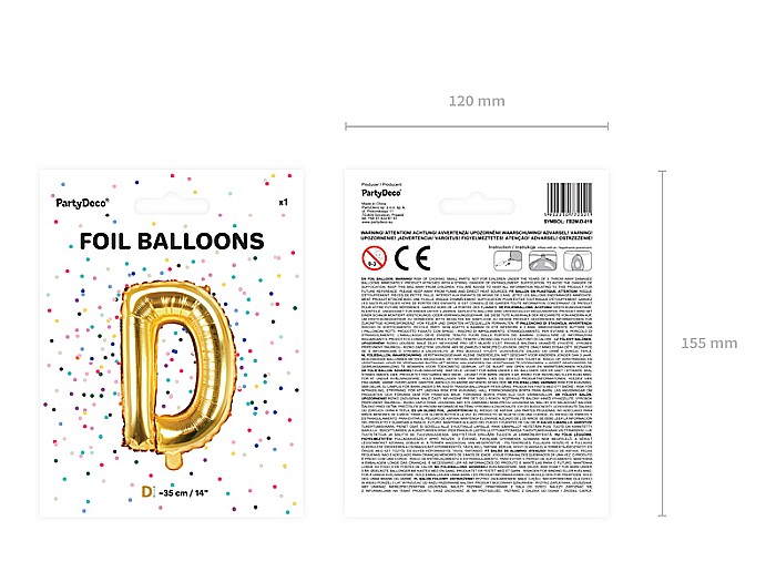 PD BALON FOLIE ALUMINIU Letter "D", 35cm, gold FB2M-D-019 [7]