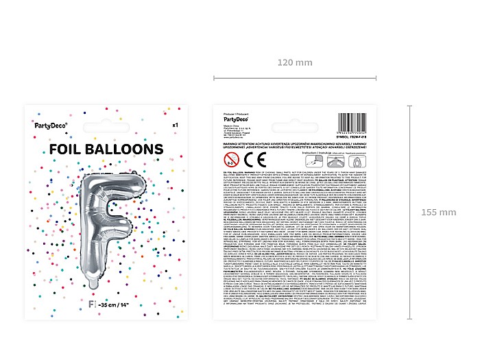 PD BALON FOLIE ALUMINIU Letter "F", 35cm, silver FB2M-F-018 [4]