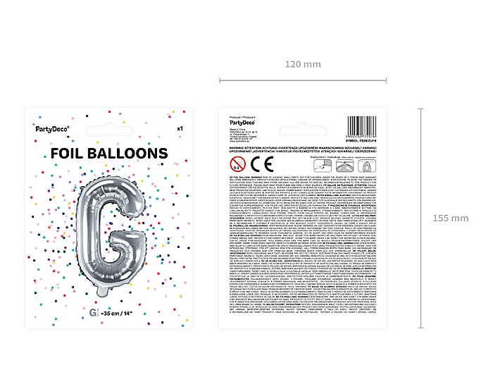 PD BALON FOLIE ALUMINIU Letter "G", 35cm, silver FB2M-G-018 [3]