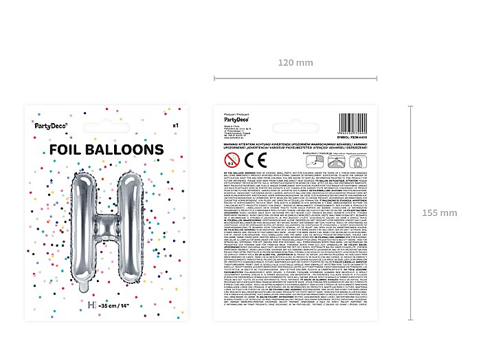 PD BALON FOLIE ALUMINIU Letter "H", 35cm, silver FB2M-H-018 [4]