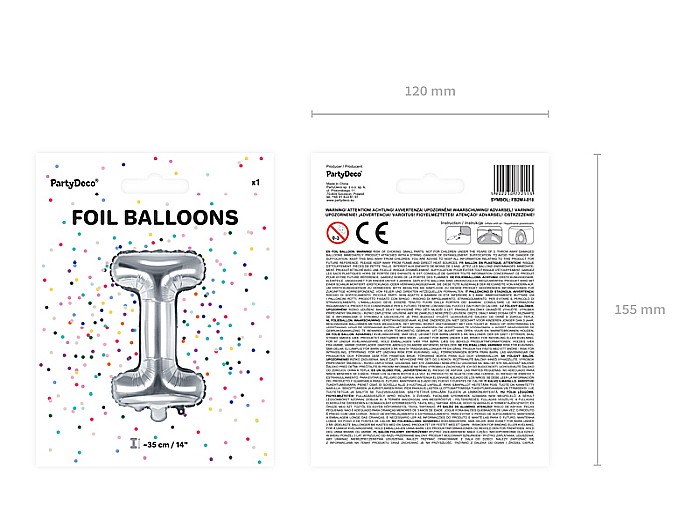 PD BALON FOLIE ALUMINIU Letter "I", 35cm, silver FB2M-I-018 [4]