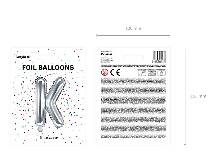 PD BALON FOLIE ALUMINIU Letter "K", 35cm, silver FB2M-K-018 [3]