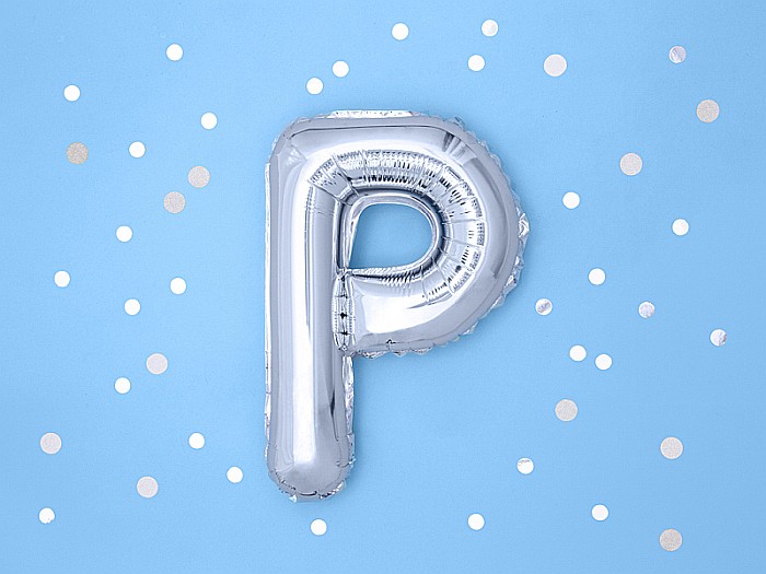 PD BALON FOLIE ALUMINIU Letter "P", 35cm, silver, FB2M-P-018 [2]