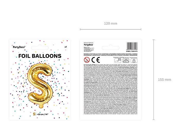 PD BALON FOLIE ALUMINIU Letter "S", 35cm, gold FB2M-S-019 [5]
