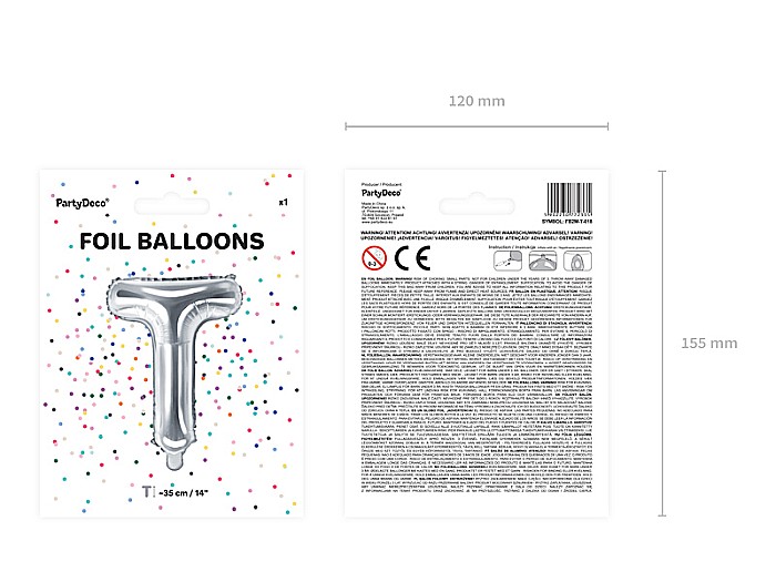 PD BALON FOLIE ALUMINIU Letter "T", 35cm, silver FB2M-T-018 [4]