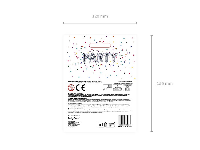 PD BALON FOLIE ALUMINIU Letter "V", 35cm, silver FB2M-V-018 [4]