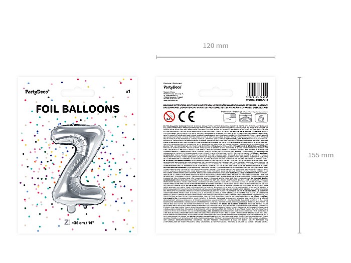 PD BALON FOLIE ALUMINIU Letter "Z", 35cm, silver FB2M-Z-018 [3]