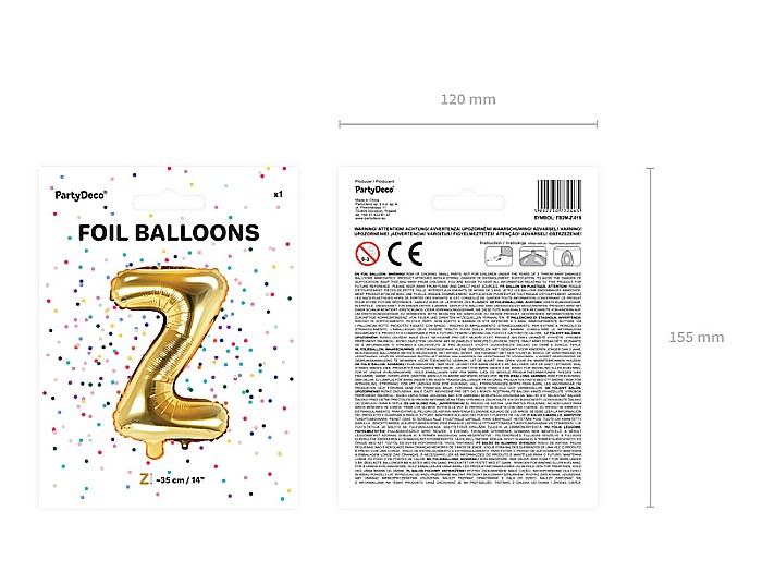 PD BALON FOLIE ALUMINIU Letter "Z", 35cm, gold FB2M-Z-019 [3]