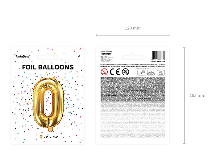 PD BALON FOLIE ALUMINIU Number "0", 35cm, gold FB10M-0-019 [4]