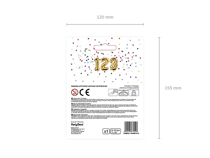 PD BALON FOLIE ALUMINIU Number "2", 35cm, gold FB10M-2-019 [5]