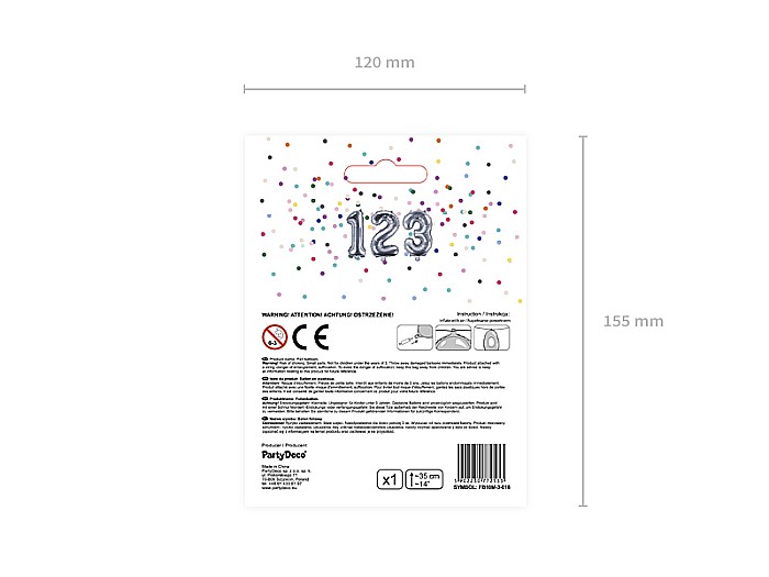 PD BALON FOLIE ALUMINIU Number "3", 35cm, silver FB10M-3-018 [5]