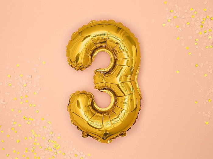 PD BALON FOLIE ALUMINIU Number "3", 35cm, gold FB10M-3-019 [3]