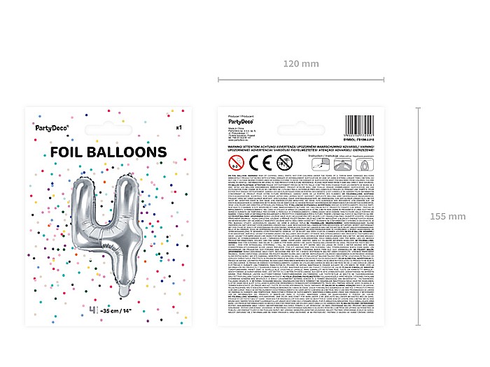 PD BALON FOLIE ALUMINIU Number "4", 35cm, silver FB10M-4-018 [3]