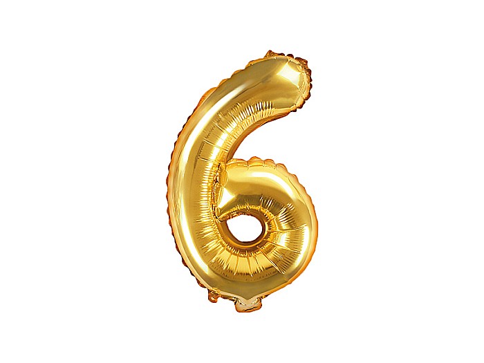 PD BALON FOLIE ALUMINIU Number "6", 35cm, gold FB10M-6-019 [1]