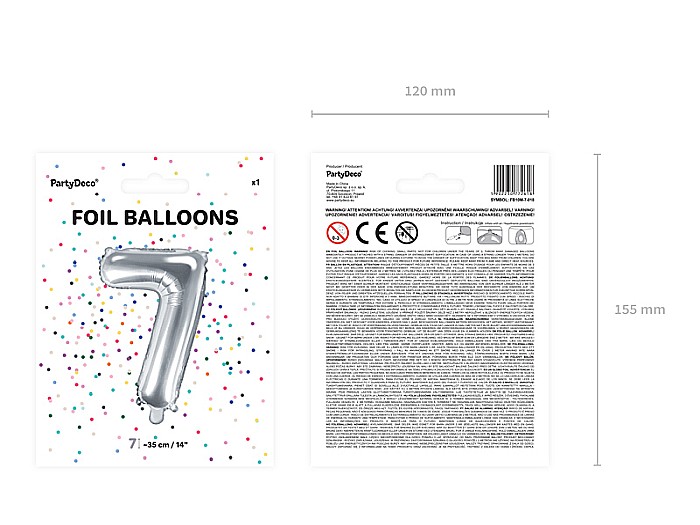 PD BALON FOLIE ALUMINIU Number "7", 35cm, silver FB10M-7-018 [3]