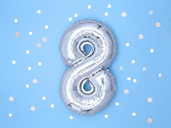 PD BALON FOLIE ALUMINIU Number "8", 35cm, silver FB10M-8-018 [3]