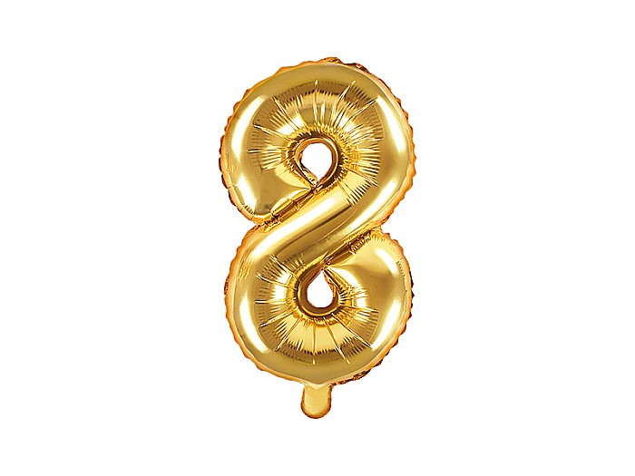 PD BALON FOLIE ALUMINIU Number "8", 35cm, gold FB10M-8-019 [1]