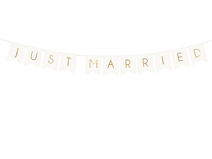 PD BANNER Just Married, 15 x 155cm white GRL68-008 [1]