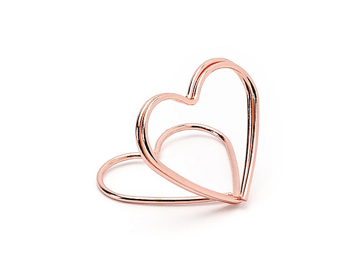 PD SUPORT NUMERE MASA, Place card holders Hearts, rose gold, 2.5 cm 10/SET PCH1-019R [1]