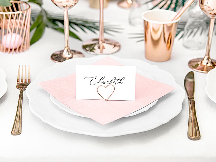 PD SUPORT NUMERE MASA, Place card holders Hearts, rose gold, 2.5 cm 10/SET PCH1-019R [6]