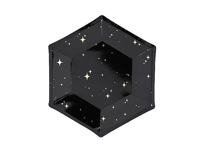 PD FARFURII CARTON NEGRU CU STELUTE AURII 6/SET TPP28-010 [2]