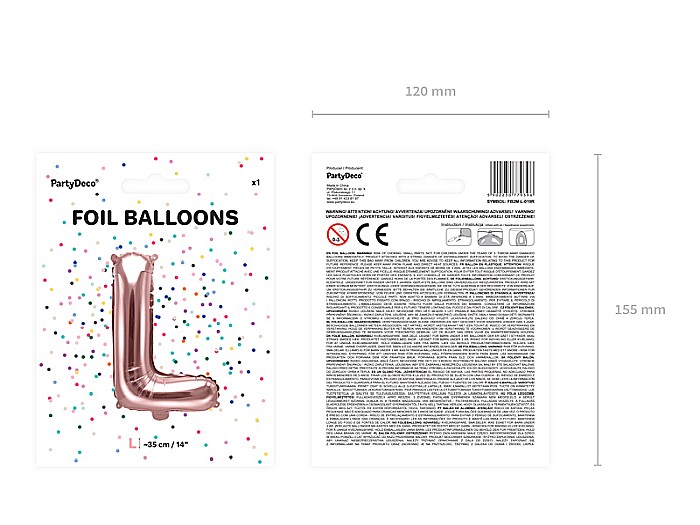 PD BALON FOLIE ALUMINIU Letter "L", 35cm, rose gold FB2M-L-019R [5]