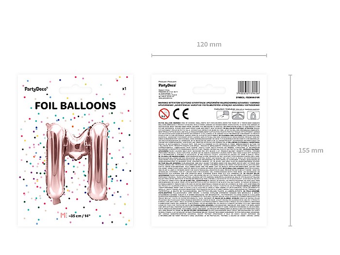 PD BALON FOLIE ALUMINIU Letter "M", 35cm, rose gold FB2M-M-019R [7]