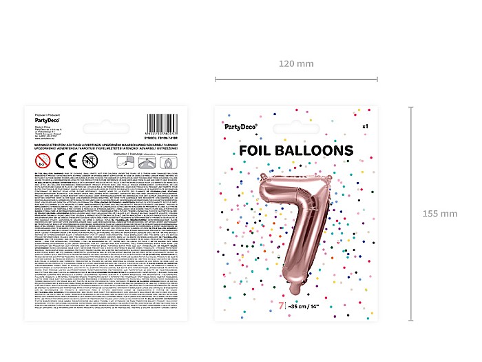 PD BALON FOLIE ALUMINIU Number "7", 35cm, rose gold FB10M-7-019R [5]