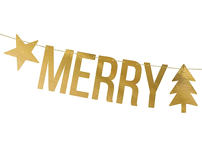 PD BANNER Merry Christmas, gold, 10.5x150cm GRL53-019M [2]