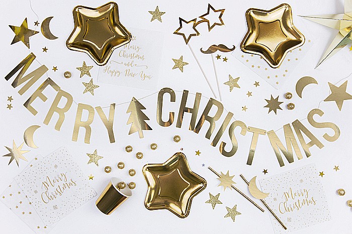 PD BANNER Merry Christmas, gold, 10.5x150cm GRL53-019M [3]