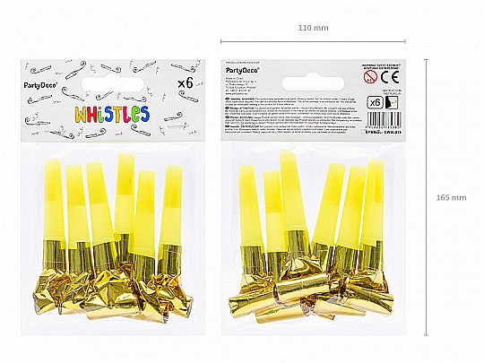 PD FLUIERE, whistles, gold 6/set GWI6-019 [3]