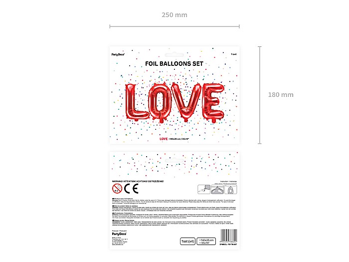 PD BALON FOLIE ALUMINIU Love, 140x35cm, red FB17M-007 [4]