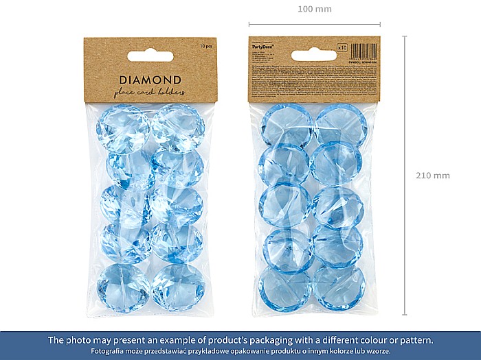 PD SUPORT NUMERE MASA, Diamond place card holder, colourless, 40mm 10/SET SDW40-099 [4]