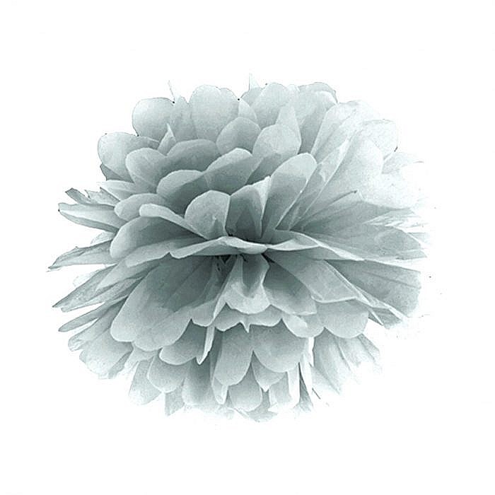 PD POMPOM HARTIE MATASE, Tissue paper Pompom, silver, 25cm PP25-018 [1]