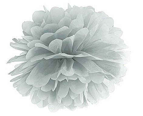 PD POMPOM HARTIE MATASE, Tissue paper Pompom, silver, 25cm PP25-018 [2]
