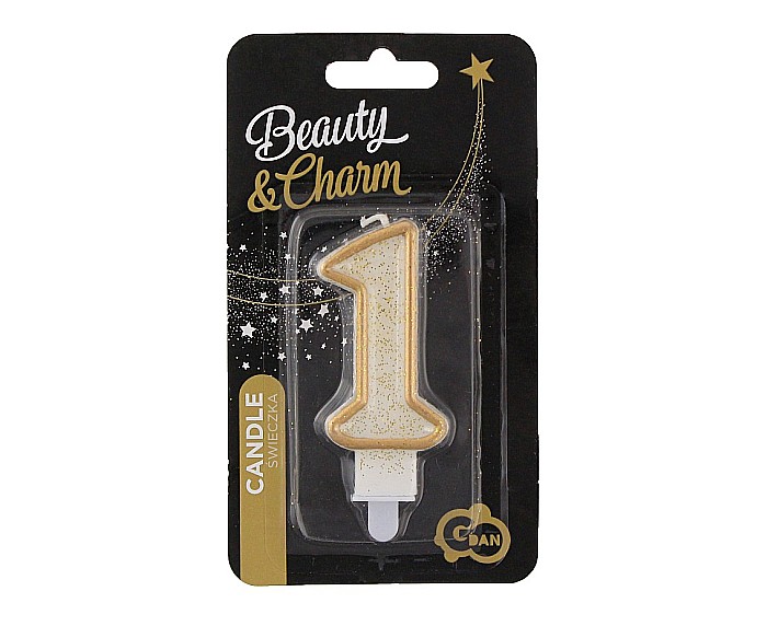 GOD LUMANARI TORT Number 1, gold outline, 6.5cm PF-SCZK1 [3]