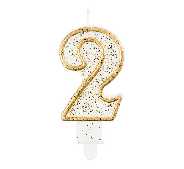 GOD LUMANARI TORT Number 2, gold outline, 6.5cm PF-SCZK2 [1]